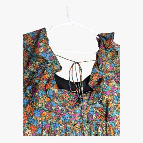 For Love And Lemons Brittany Floral Print Midi Dress in Multi NWT Small - Picture 9 of 15